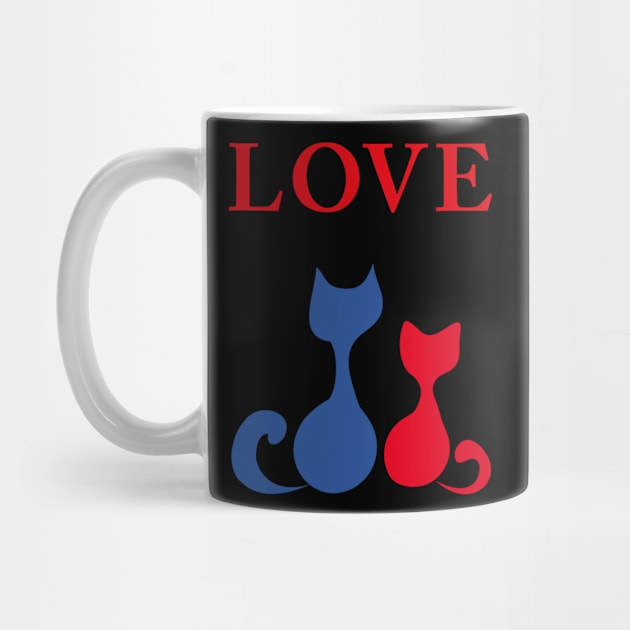 Love is all we need Cat Couple by HappyGiftArt